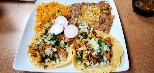 Chicken Taco Combination Plate