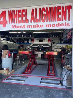 The latest system for "4 Wheel Alignment" is available in our shop. It supports almost all models including EVs, Hybrids & Petrol cars