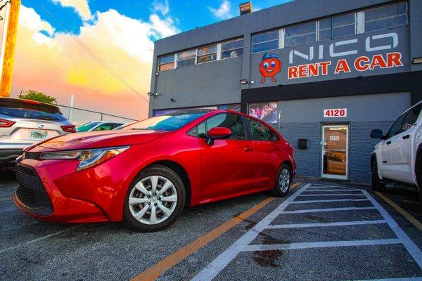 Red Toyota rental miami