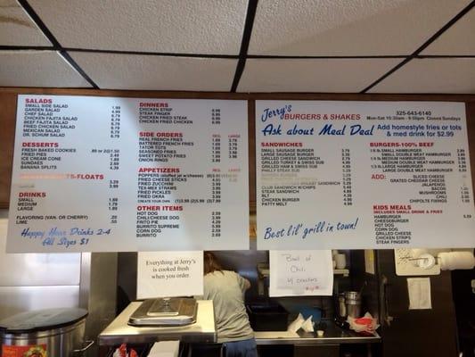 Jerry's Burger Menu