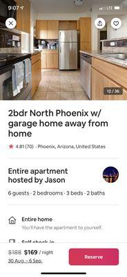 Airbnb listing