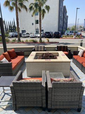 Fire pit and lanai/patio area