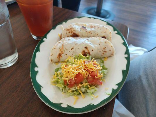 This is the Cowboy Tacos. A generous serving of special carne guisada.