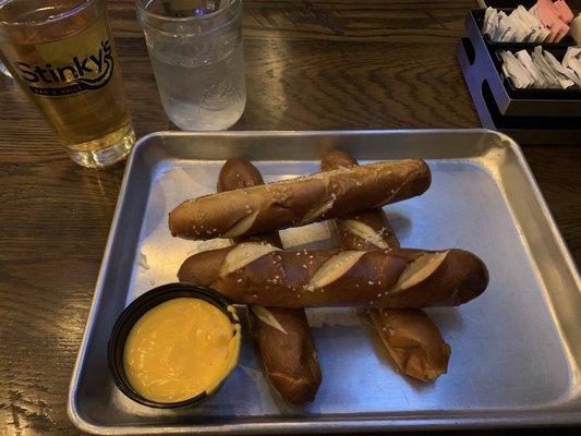 Pretzels with beer cheese