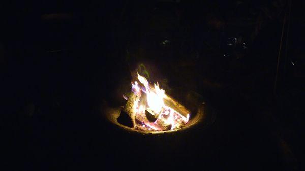 Our fire for the evening drumming circle at our student retreat in New Hampshire.