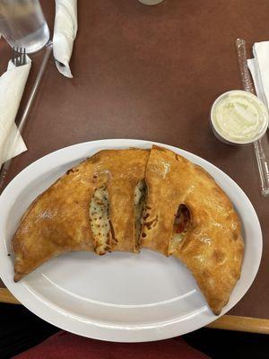 Meat lovers calzone