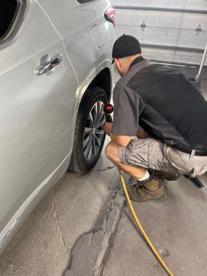 Fixing tire