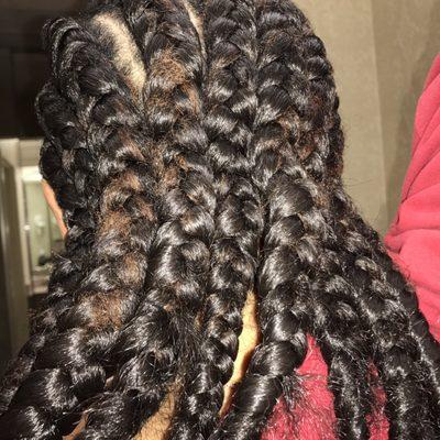 Miriams work!!! Wrong on so many levels!!! Look at the hair coming through the braids. She didn't cut off the extra hair.