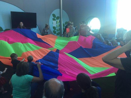 Parachute at Baby Storytime