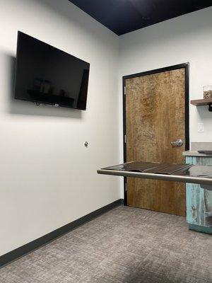 Left side of exam room