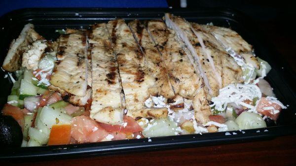 Cugino Salad With Chicken side of house dressing #Magnificent