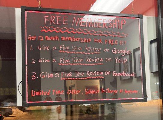 Free membership opportunity through January