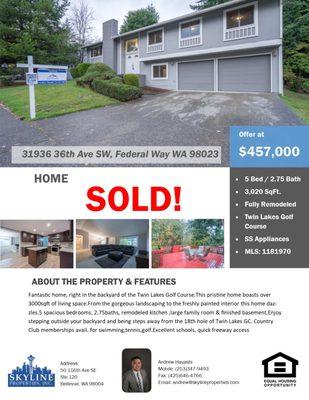 Congrats to my sellers in Federal Way