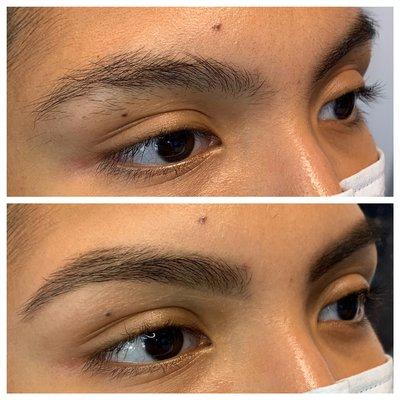 Before & After of a Brow Wax and Tint.