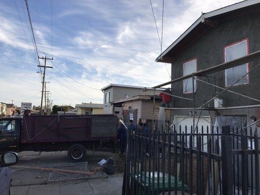 Here is the boss and his crew taking care of some garbage for us. Thank you