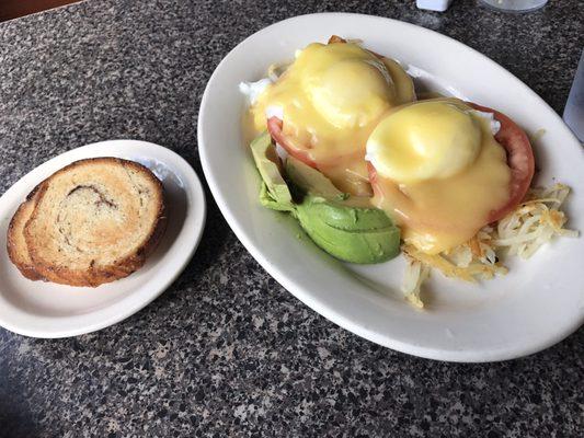 California Benedict with house bread, cinnamon!