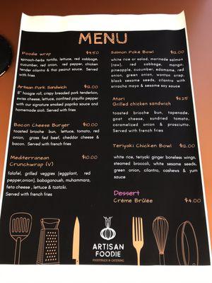 Current menu.