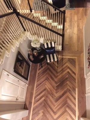 Custom Herringbone Pattern with Character Grade Walnut