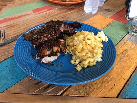 Jerk Chicken with Mac & Cheese