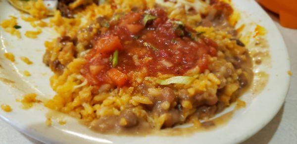 Yep, I mix the rice and beans together and top with the salsa, you should try it