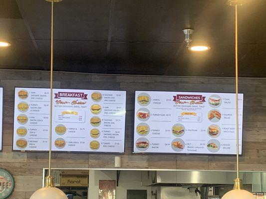 Sandwich menu