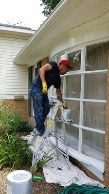 Painting the window trim