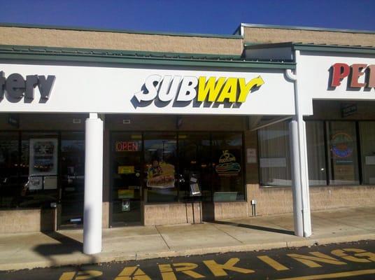 The storefront of Subway in Perkasie.