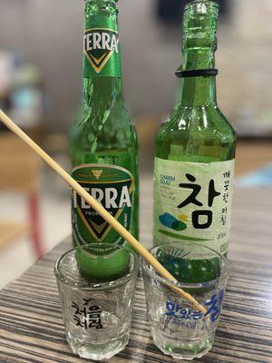 Soju beer shots!!!!