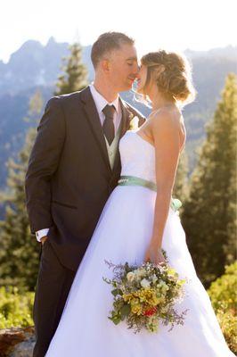 Wedding photos with the Sierra buttes