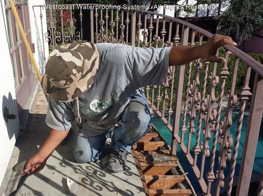 Deck Waterproofing Deck Coating Balcony Repairs 25th Street. Santa Monica, CA BEFORE