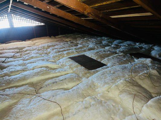 New attic with Batts insulation R-38 fiberglass