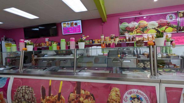 Front counter and chips behind counter