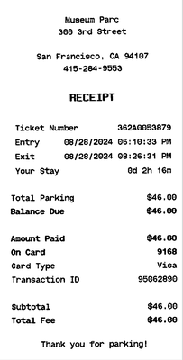 $46 to park for 2 hours and 16 mins...obscene