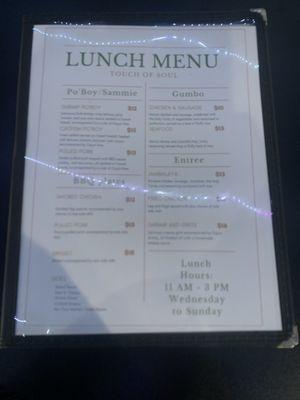 Lunch Menu on 11/8/24