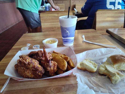 White Meat Meal, JoJo Fries, Coleslaw, Roll, and Coke Zero