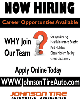 Want to Be a Part of the Johnson Family Team. Apply Online today!