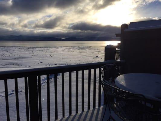 Wintry Lake Tahoe from the living room