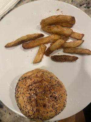 Cheeseburger and fries