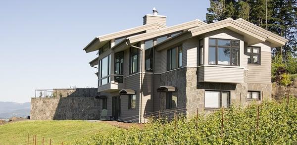 yamhill, vineyard, wine country, stone veneer, natural stone on home, stone retaining wall, planter box, wainscot, new, remodel