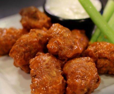 Boneless wings are homemade and so much flavor