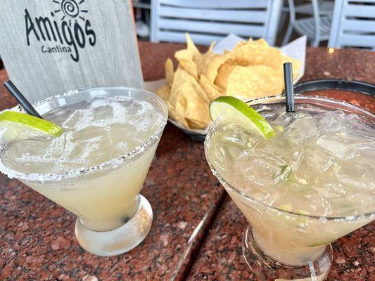 Margaritas (traditional and one jalapeño)