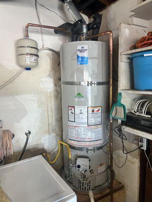 New 40 gal water heater , installed with city permits .