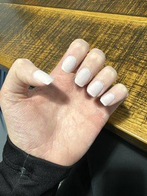 Undone nails - leaving half way due to disrespectful behavior