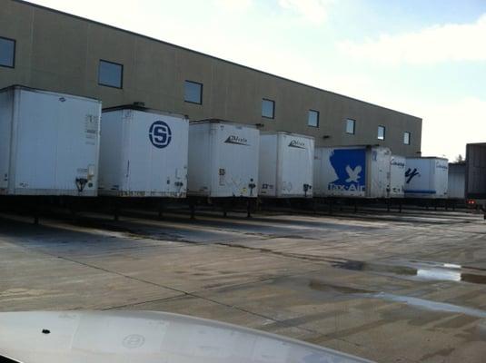 Loading dock filled with semis