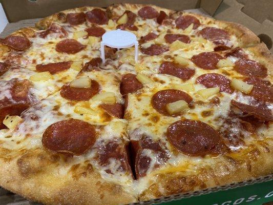 Pepperoni and pineapple it's a great combo