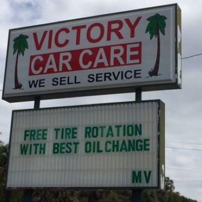 Free tire rotation with purchase of Best Oil Change for only $41 at Victory drive location!