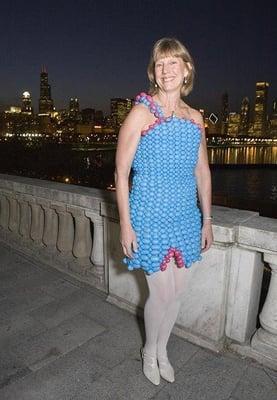 Balloons aren't just for kids. My balloon dress debut at the Shedd Aquarium.