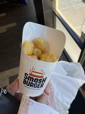 One full order of tater tots. Cost was $3.67.