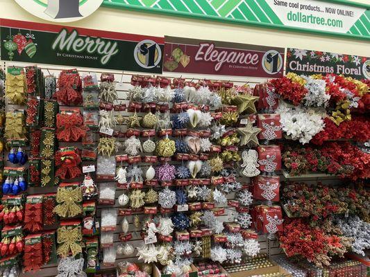 Christmas display of ornaments