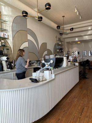 The interior of the coffee shop